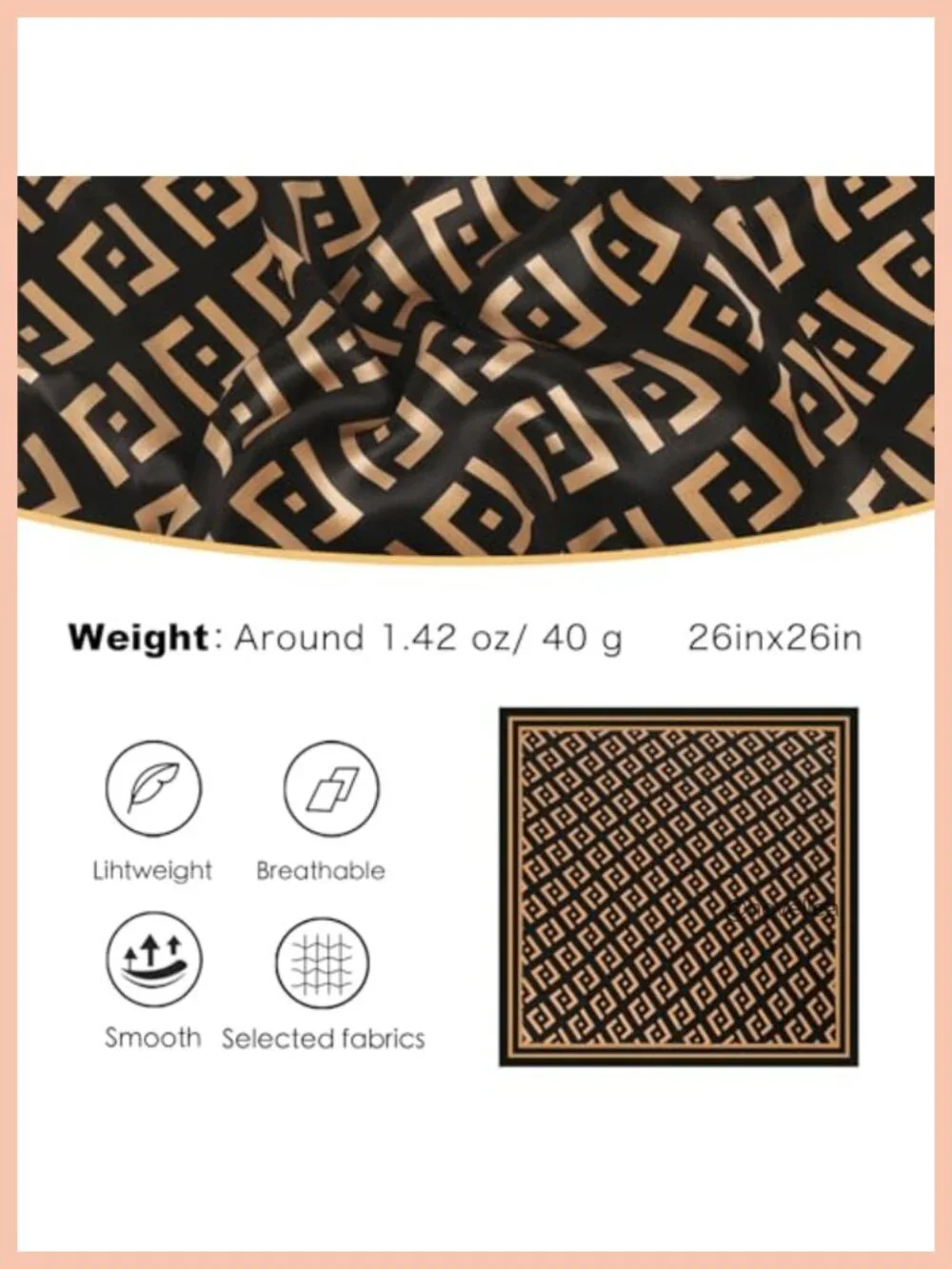 100% Pure Mulberry Silk Fashion Scarf Lightweight Square Neckerchief